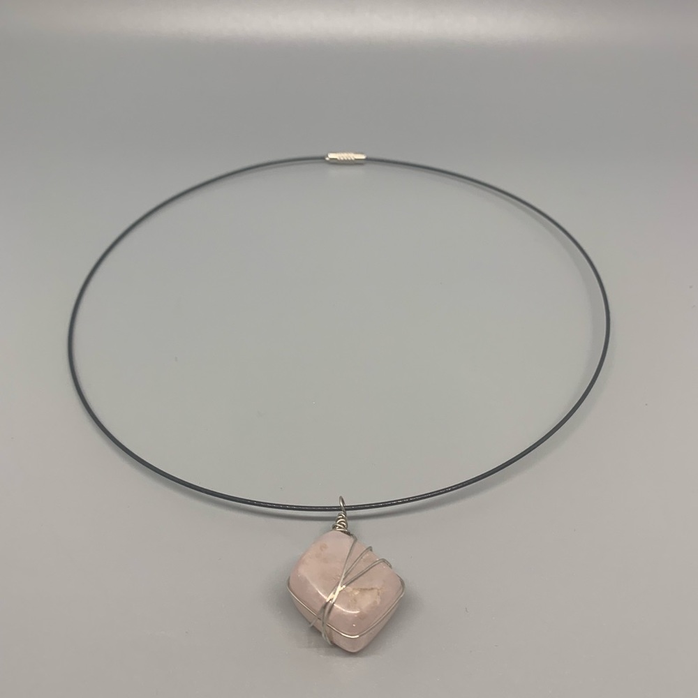 Hand Wrapped Rose Quartz Choker